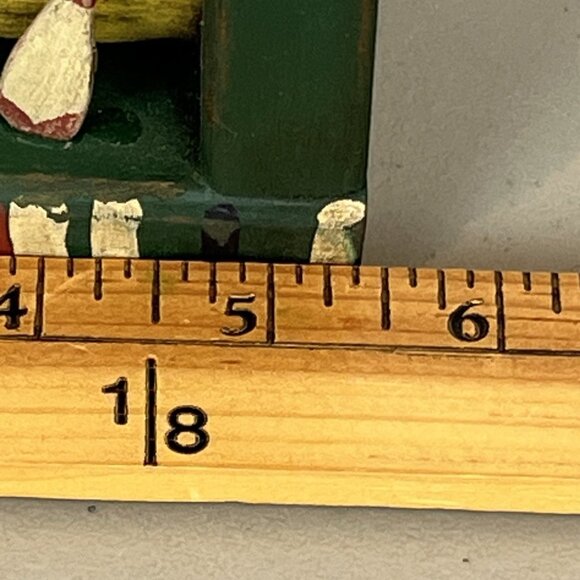 Wooden Canoe Bookends Green Yellow Rustic Man Cave Boys Room Fishing Lightweight - Picture 15 of 16